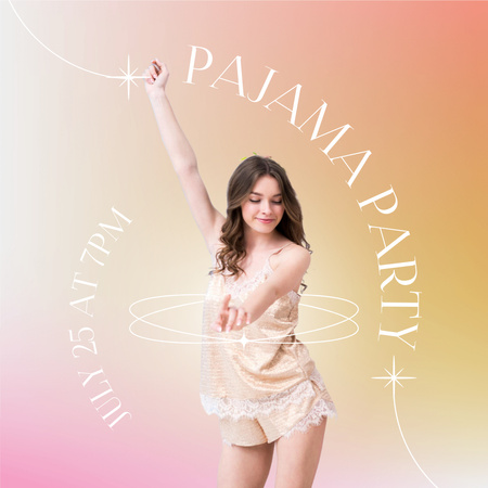 Pajama Party Announcement Instagram tervezősablon