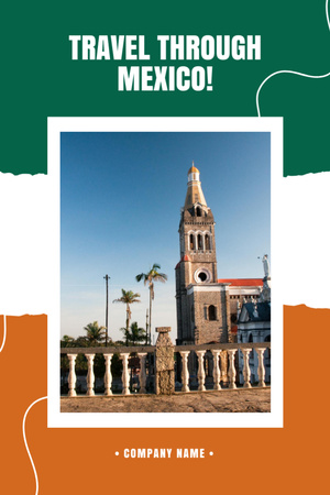 Travel Tour in Mexico Postcard 4x6in Vertical Design Template