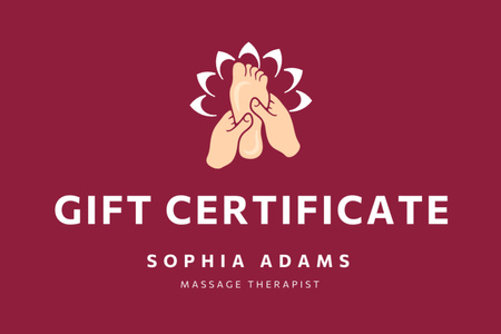 Massage Therapist Services Offer Gift Certificate Design Template