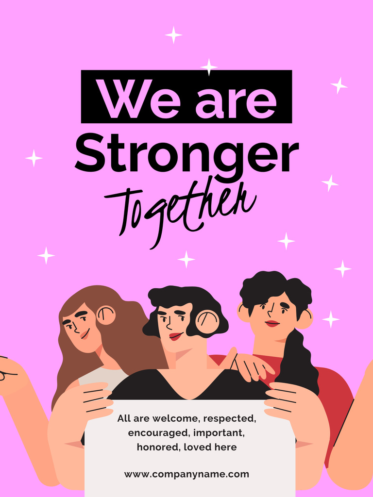Women are Stronger Together Poster 36x48inデザインテンプレート