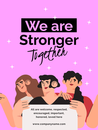 Szablon projektu Kobiety są razem silniejsze Poster 36x48in
