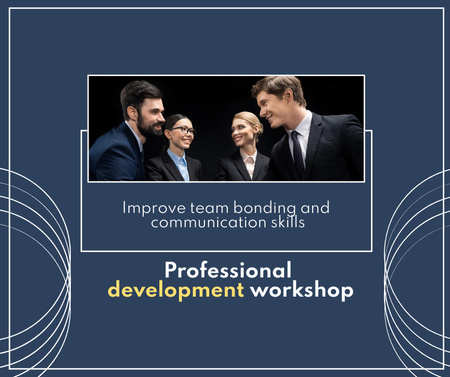Professional Development Workshop Ad with Businesspeople Facebook Design Template