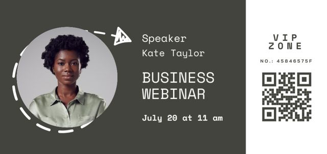 Business Webinar With Speaker Announcement Ticket DLデザインテンプレート