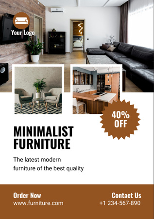 Minimalist Furniture Sale Announcement Flyer A7 Modelo de Design