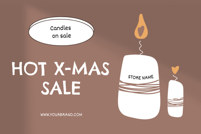Christmas In July And Holiday Candles Sale Offer Postcard 4x6in Design Template