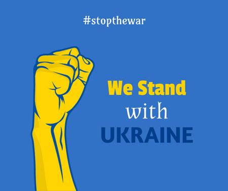 Stand with Ukraine for Help and Support Facebook Design Template