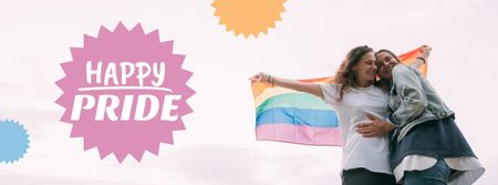 Pride Month Announcement with Couple on Pink Facebook Video cover Design Template