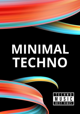 Designvorlage Techno Music Party Announcement für Flyer A7