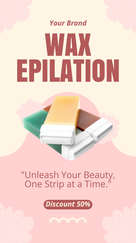 Wax Epilation Announcement on Baby Pink Instagram Storyデザインテンプレート