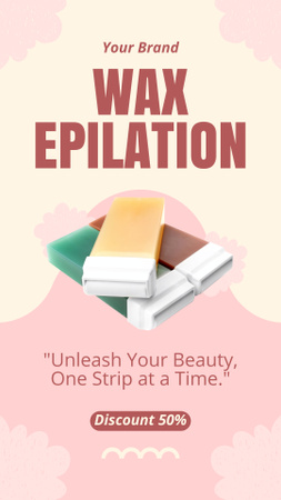Wax Epilation Announcement on Baby Pink Instagram Story Design Template