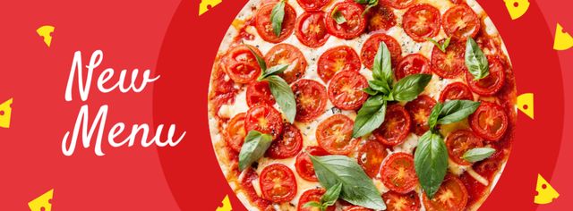 Delicious Italian pizza menu Facebook cover Modelo de Design