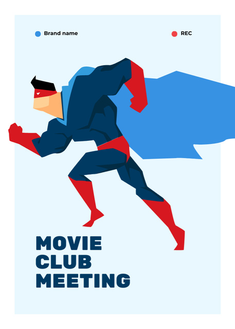 Outstanding Movie Club Meeting In Superhero Costume Postcard 5x7in Vertical Tasarım Şablonu