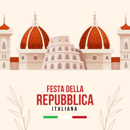 Architectural Sights on Italian National Day Instagram Design Template