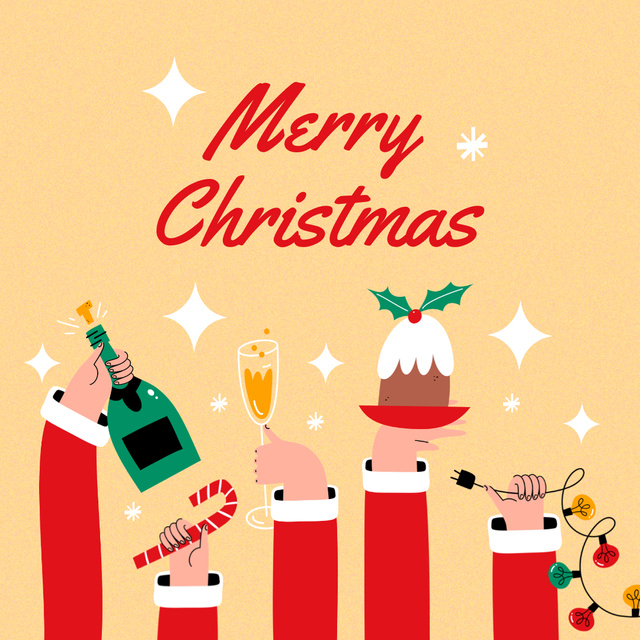 Christmas Greeting with Holiday Attributes Animated Post Šablona návrhu