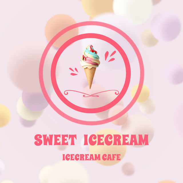 Ice-Cream Cafe Offer Animated Logo Πρότυπο σχεδίασης