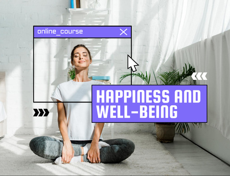 Yoga Course Offer with Beautiful Young Woman Postcard 4.2x5.5in – шаблон для дизайна