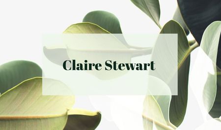 Green Plant Leaves Frame Business card Design Template
