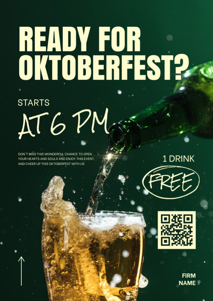 Designvorlage Free Drink Glass For Oktoberfest Festivities Offer für A4
