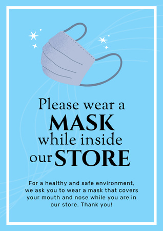 Platilla de diseño Recommendation to Wear Mask During Epidemic Poster