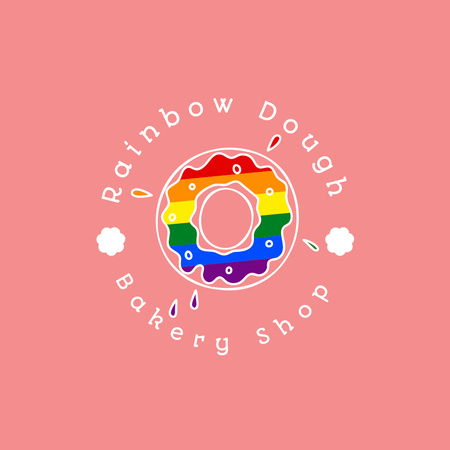 Έμβλημα Rainbow Bakery Logo Πρότυπο σχεδίασης