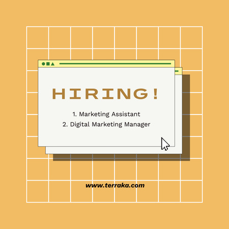 Marketing Manager and Assistant Hiring Yellow Instagram Design Template