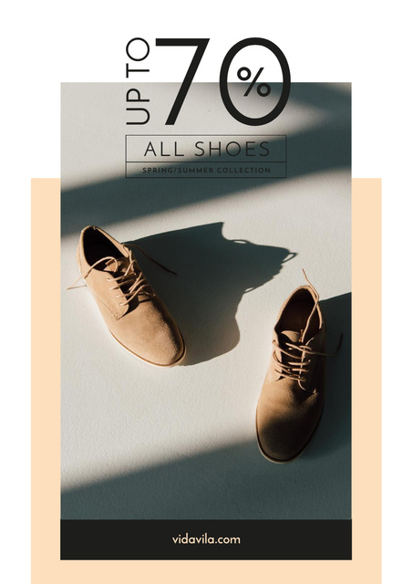 Fashion Sale with Stylish Elegant Shoes Poster A3 Design Template