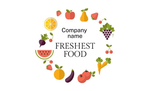 Store Advertisement with Freshest Food Business Card 91x55mm tervezősablon