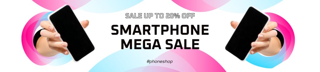 Mega Sale of Modern Smartphones Ebay Store Billboard Design Template