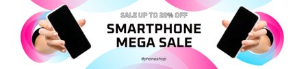 Mega Sale of Modern Smartphones Ebay Store Billboard Design Template