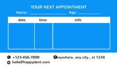 Dentist Visit Appointment Reminder on Blue
