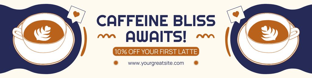 Platilla de diseño Save on Rich and Flavorful Latte In Coffee Shop Twitter