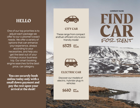 Car Rent Offer Brochure 8.5x11in Z-fold Design Template