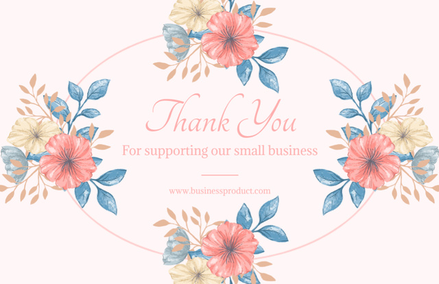Thank You For Supporting Our Small Business Thank You Card 5.5x8.5in Design Template