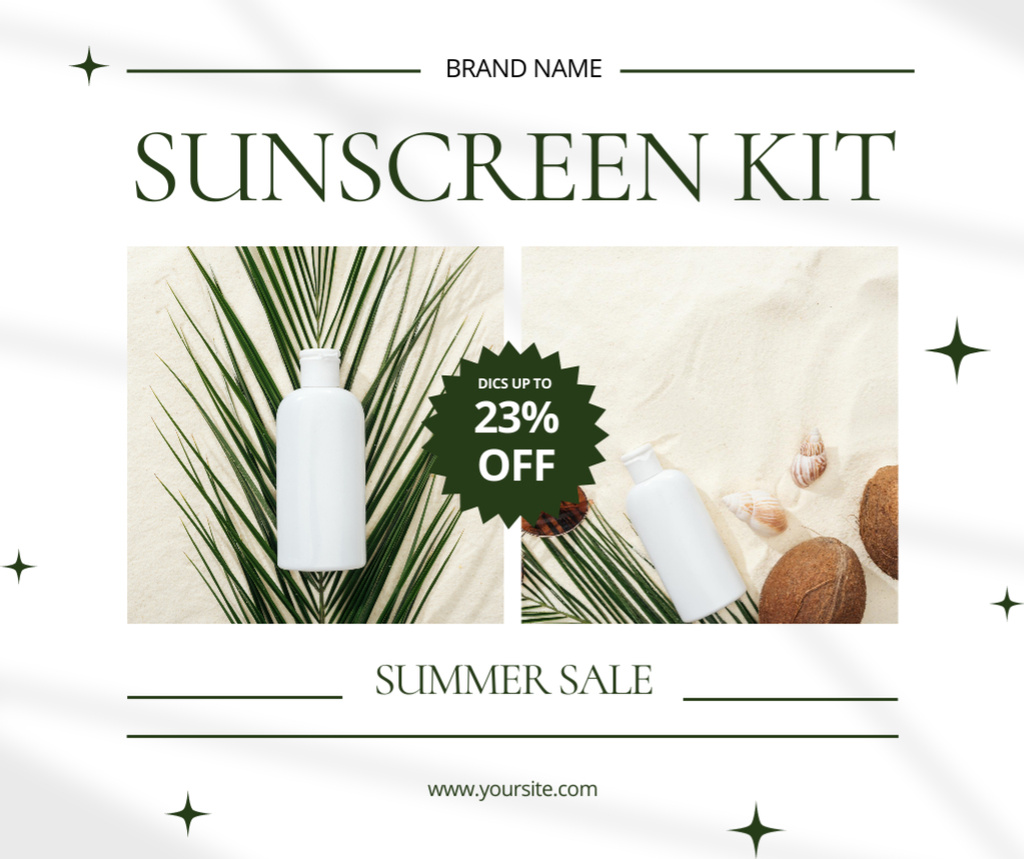 Plantilla de diseño de Sunscreens Kit Offer Facebook 