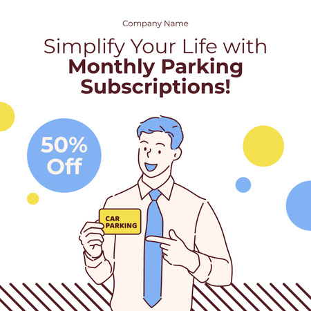 Discount on Monthly Subscription for Parking Instagram AD Design Template