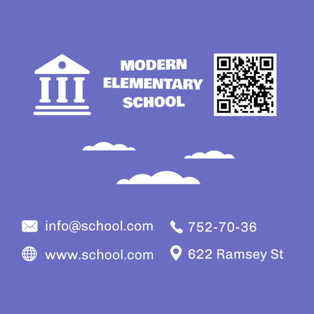 Advertising Modern Elementary School Square 65x65mm Modelo de Design