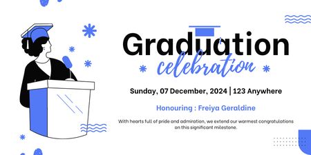 Announcement of Graduation Celebration by Students Twitter Design Template