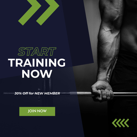 New Gym Members Discount Offer Instagram Design Template