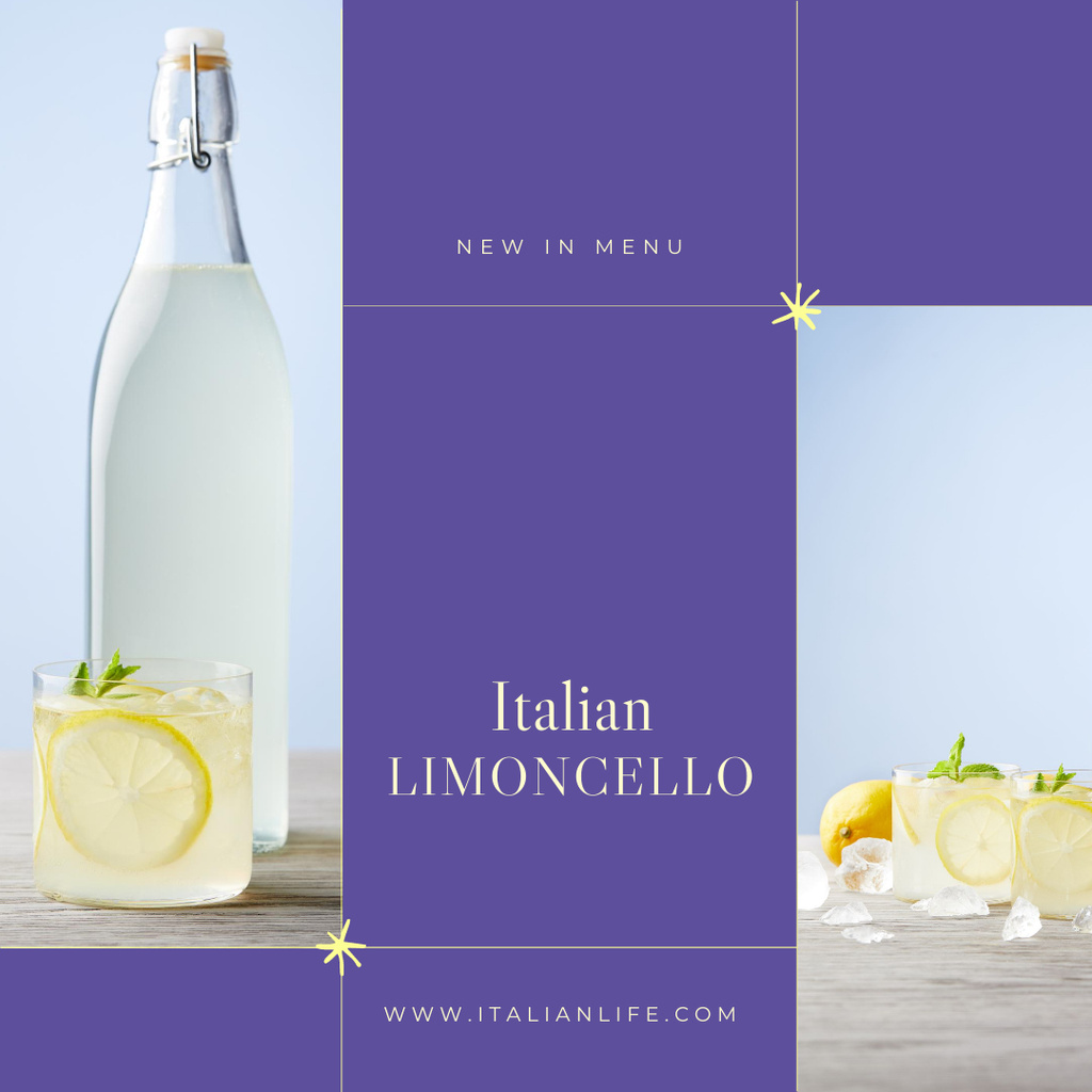 Designvorlage Italian Limoncello Offer Violet für Instagram