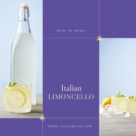 Designvorlage Italienisches Limoncello-Angebot Violett für Instagram