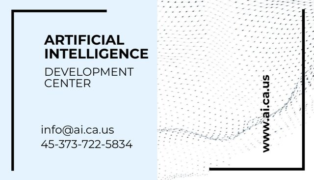 Designvorlage Development Center Promotion with Dots Pattern in Blue für Business Card US