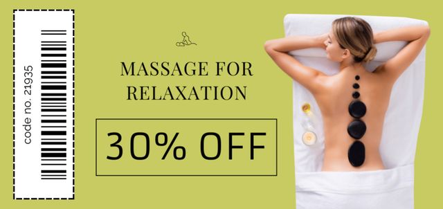 Plantilla de diseño de Hot Stone Massage for Relaxation at Discount Coupon Din Large 