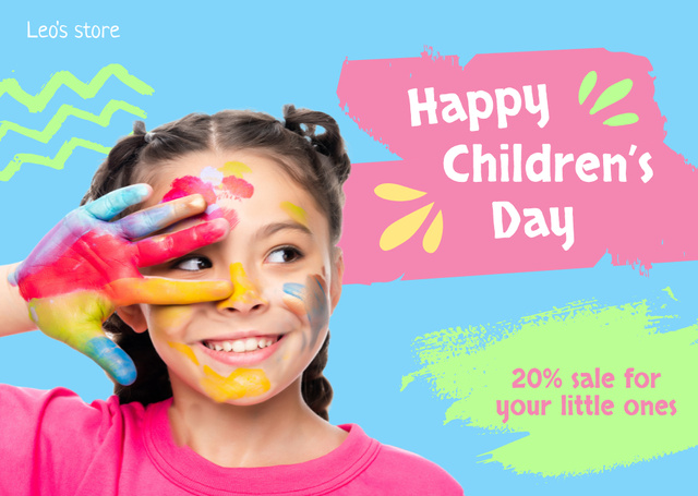 Ontwerpsjabloon van Card van Happy Children's Day sale