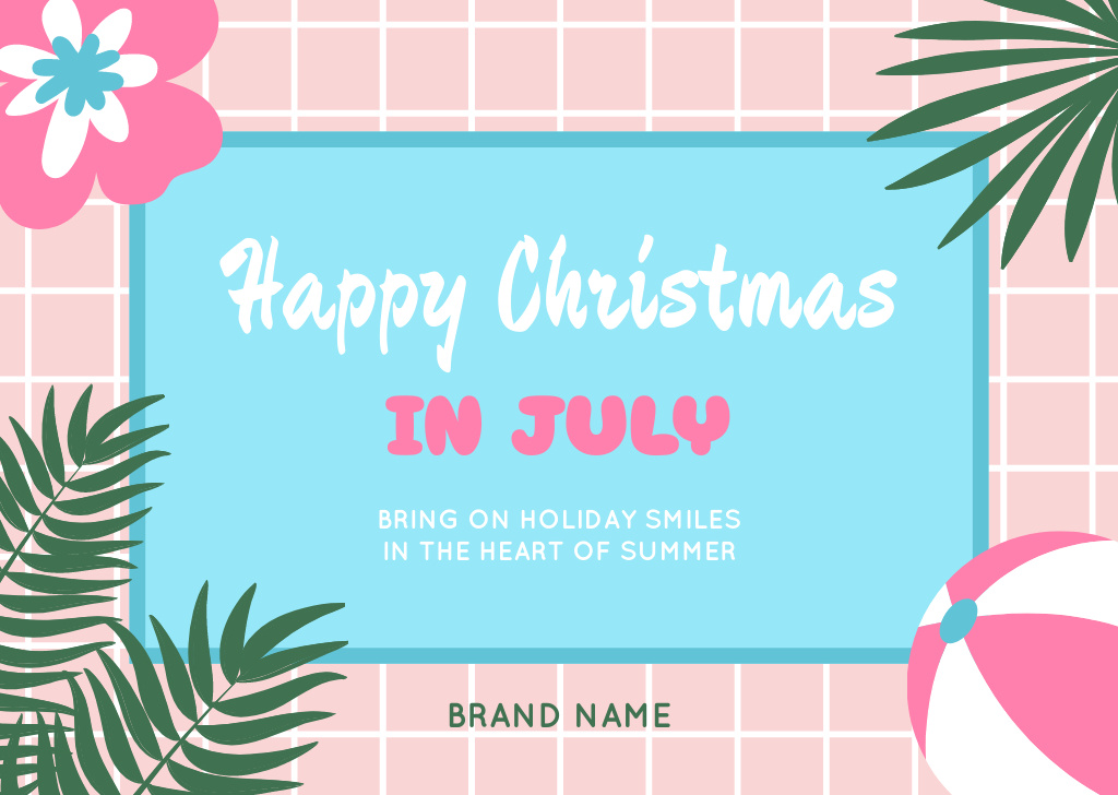Merry Christmas in July Greeting Card Tasarım Şablonu