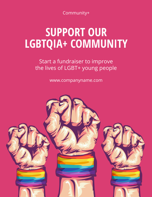 LGBT Community Support Motivation Poster 8.5x11in tervezősablon