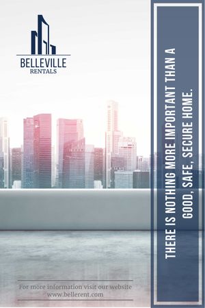 Real Estate Advertisement Modern City Skyscrapers Tumblr Tasarım Şablonu