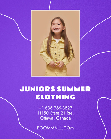 Kids Summer Clothing Sale Poster 16x20in Design Template