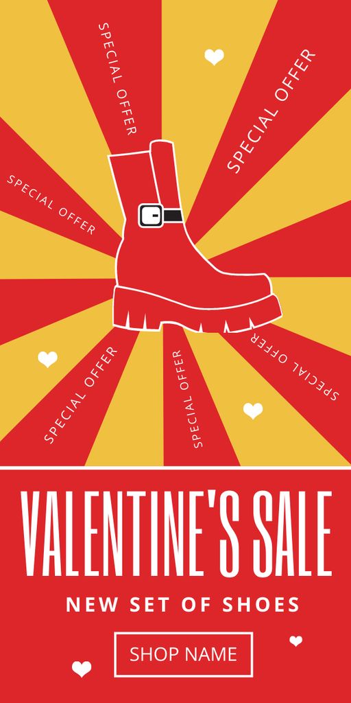Valentine's Day Shoe Sale Graphic Šablona návrhu