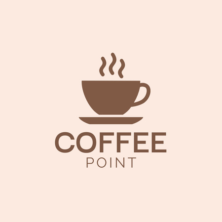 Cup with Fragrant Coffee Logo Design Template
