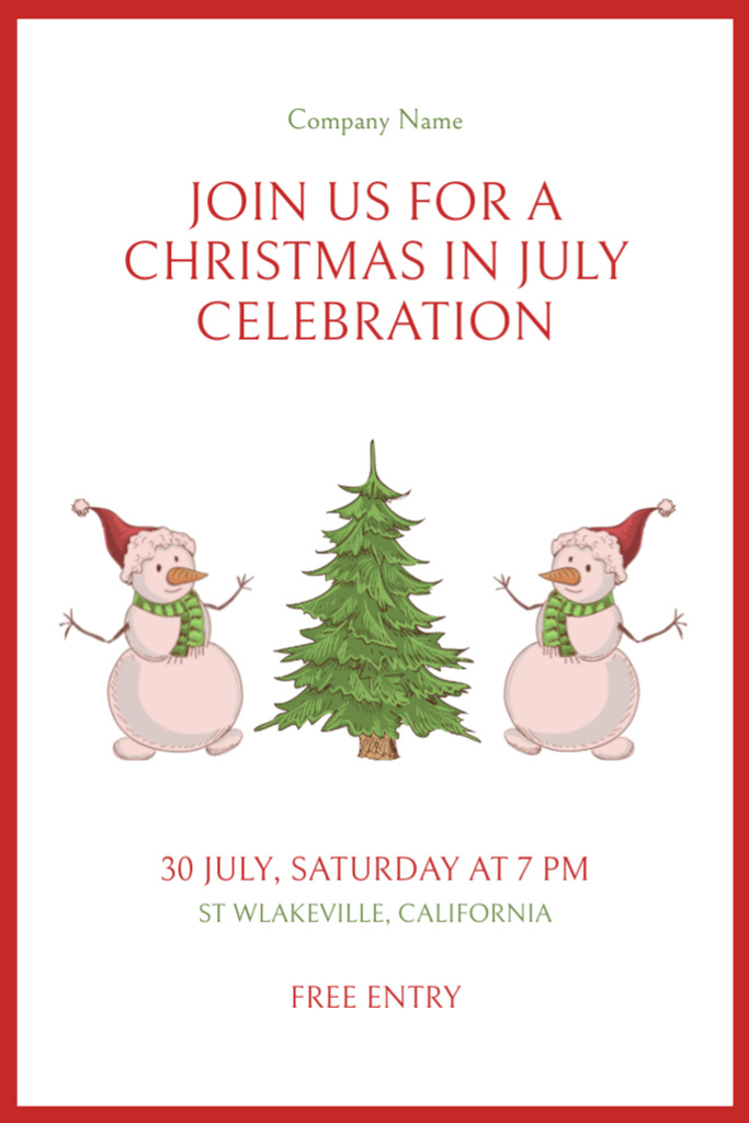 Exciting Experience the Joy of Christmas in July Flyer 4x6in Design Template
